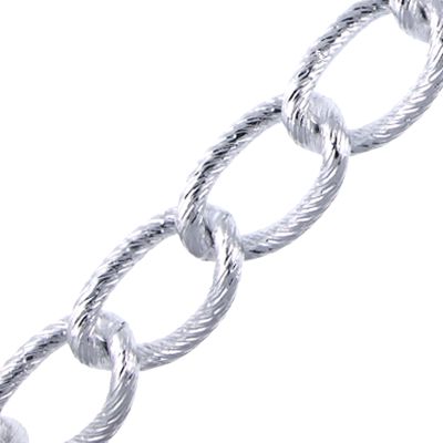 26mm x 16mm Aluminum Chain Silver (Per Yard)