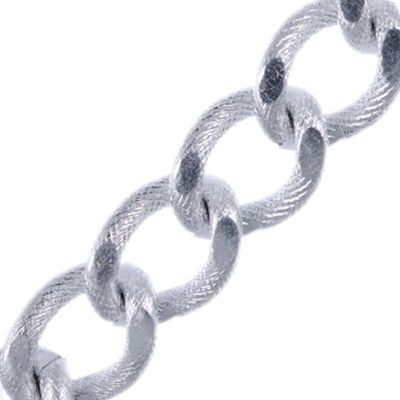25mm x 18mm Aluminum Chain Silver (Per Yard)
