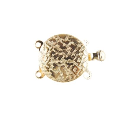 15mm Round 2-Row Clasp, Gold-Plated (12 Pieces)