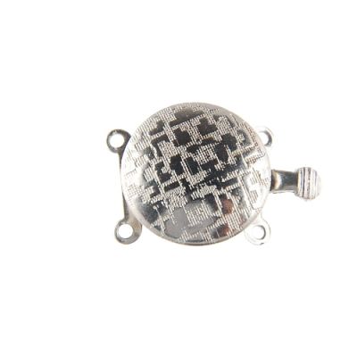 15mm Round 2-Row Clasp, Silver-Plated (12 Pieces)