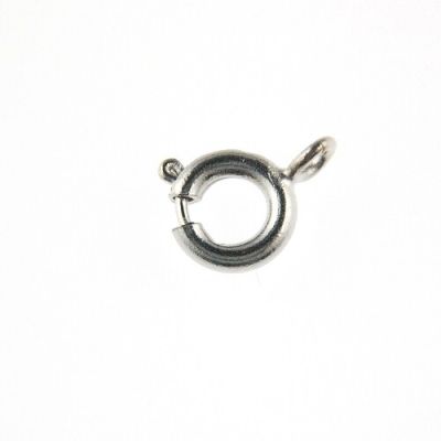 Spring Ring Clasp, 6MM Im.Rhodium (36 Pieces)