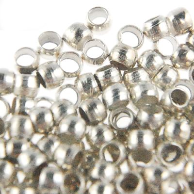 2.0MM Crimp Beads Silver-Plated-0.5 OZ (1100pieces)