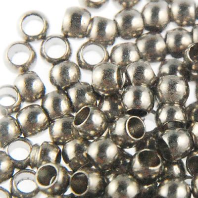 2.5MM Crimp Beads Im.Rhodium-0.5 OZ (400pieces)