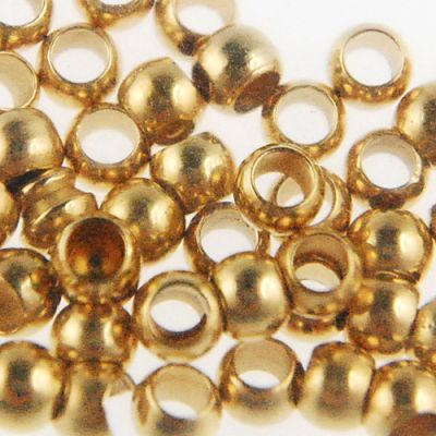 3.0MM Crimp Beads Gold-Plated-0.5 OZ (300pieces)