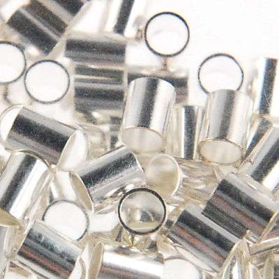 2.5MM Crimp Tube Silver-Plated-0.5 OZ (350pieces)