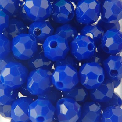 Royal Blue - Faceted Opaque Plastic Beads (Choose Size) (Pack)