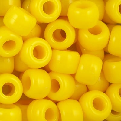 Pony Beads, 9x6mm, Opaque Dark Yellow (650 Pieces)