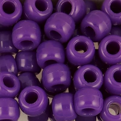 Pony Beads, 9x6mm, Opaque Dark Purple (650 Pieces)