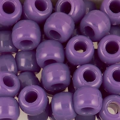 Pony Beads, 9x6mm, Opaque Purple (650 Pieces)