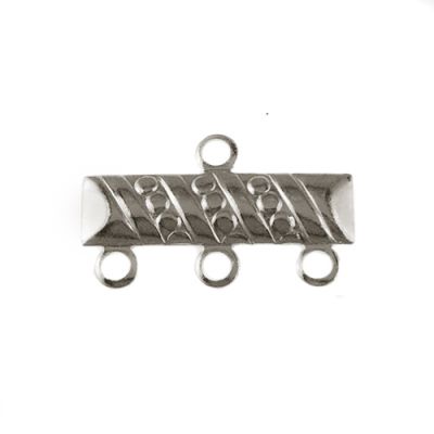 End Bar Design (3-Row) Silver-Plated (36 Pieces)
