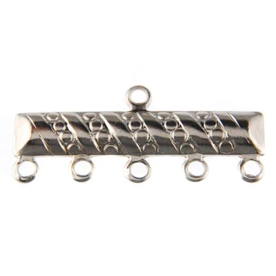 End Bar Design (5-Row) Silver-Plated (36 Pieces)