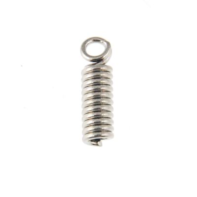 Coil End w/ Loop, 1MM Inner Diameter, Im.Rhodium (144 Pieces)