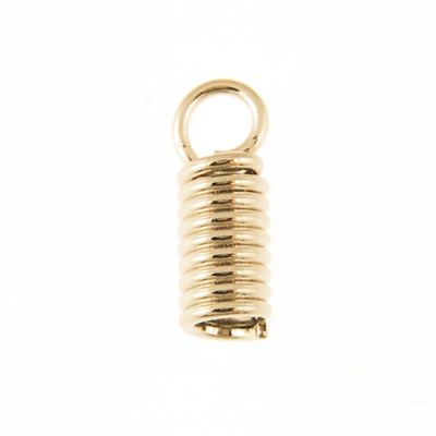 Coil End w/ Loop, 2MM Inner Diameter, Gold-Plated (72 Pieces)