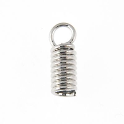 Coil End w/ Loop, 2MM Inner Diameter, Im.Rhodium (72 Pieces)