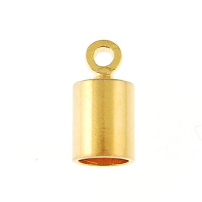5mm End Cap w/ Loop, 3.5mm Inner Diameter, Gold-Plated (36 Pieces)