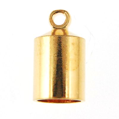 9mm End Cap w/ Loop, 7.5mm Inner Diameter, Gold-Plated (12 Pieces)