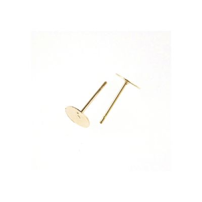 Earring Post w/ 4MM Flat Pad, Gold-Plated (144 Pieces)