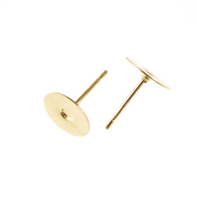 Post w/ 8MM Flat Pad, Gold-Plated (72 Pieces)