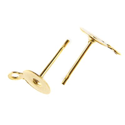 Post w/8MM Pad & Ring, Gold-Plated (72 Pieces)