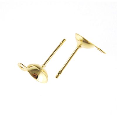 Post w/6MM Cup & Loop, Gold-Plated (72 Pieces)