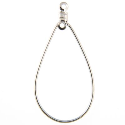 Teardrop Wire Hoop w/ 2 Loops, 40 x 20mm, Silver-Plate (36 Pieces)