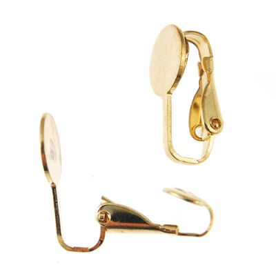 Ear Clip w/ 9MM Pad Gold-Plated (72 Pieces)