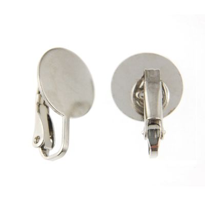 Ear Clip w/ 13MM Pad Im.Rhodium (36 Pieces)