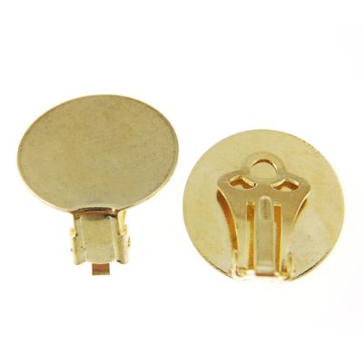 Fancy Ear Clip w/ 16MM Pad Gold-Plated (24 Pieces)