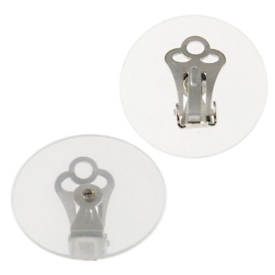 Fancy Ear Clip w/ 25MM Plastic Pad-Silver (36 Pieces)