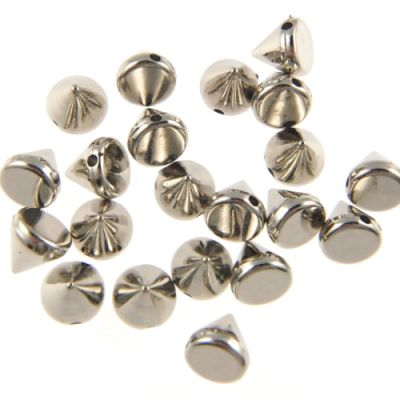 Flatback & Sew-On Spikes 6MM-BULK PACK! (Silver) (1000 Pieces)
