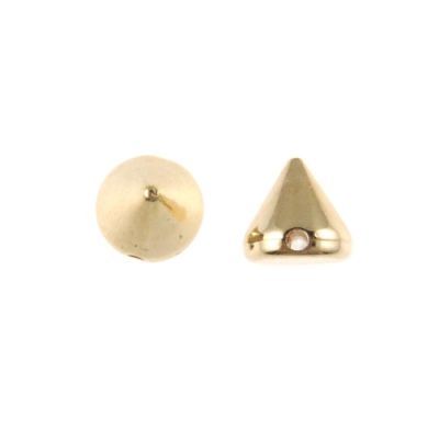 Flatback & Sew-On Spikes 8MM (Gold) (100 Pieces)