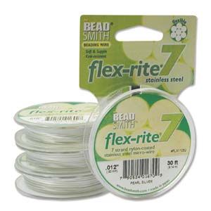 .012 Beading Wire 7-Strand Pearl Silver (30 Feet)