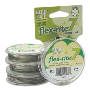 .014 Beading Wire 7-Strand Clear/Silver (30 Feet)
