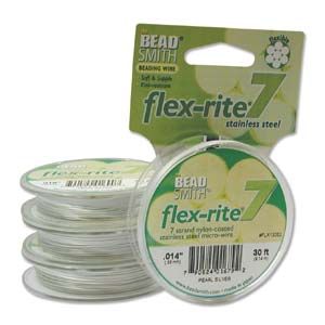 .014 Beading Wire 7-Strand Pearl Silver (30 Feet)