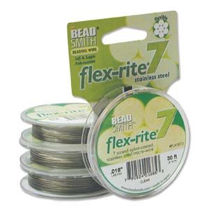 .018 Beading Wire 7-Strand Clear/Silver  (30 Feet)