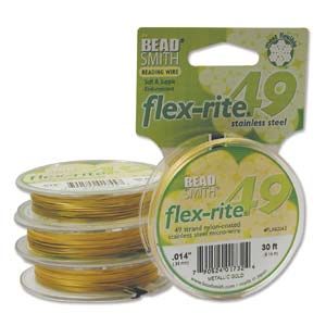 .014 Beading Wire 49-Strand Gold (30 Feet)