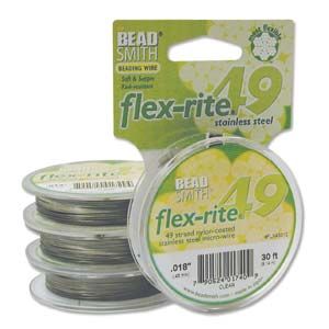 .018 Beading Wire 49-Strand Clear/Silver (30 Feet)