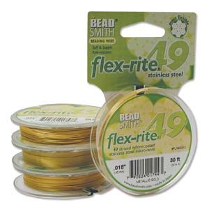 .018 Beading Wire 49-Strand Gold (30 Feet)