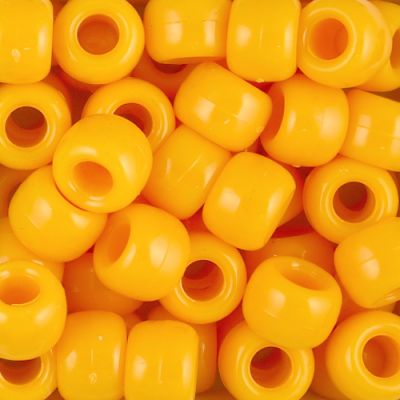 Pony Beads, 9x6mm, Opaque Goldenrod (650 Pieces)