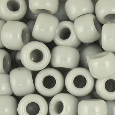 Pony Beads, 9x6mm, Opaque Grey (650 Pieces)