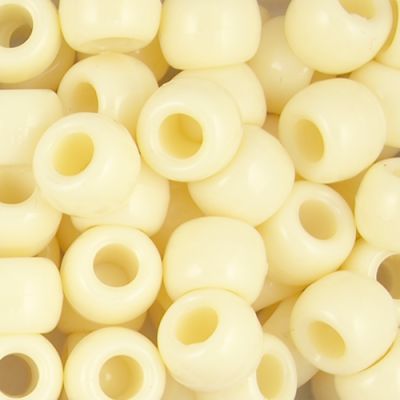 Pony Beads, 9x6mm, Opaque Ivory (650 Pieces)
