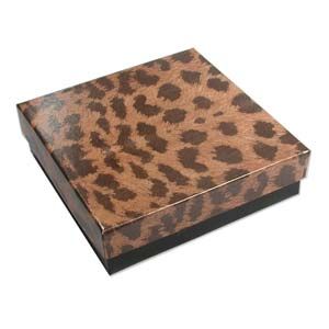 Paper Jewelry Box Leopard 3.5 X 3.5 x 1" (10 Pieces)