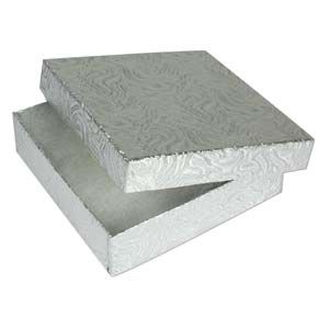 Paper Jewelry Box Silver 3.5 x 3.5 x 1" (10 Pieces)