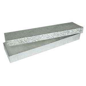 Paper Jewelry Box Silver 8 x 2 x 1" (10 Pieces)