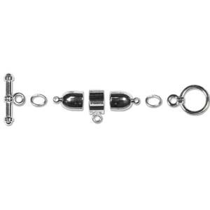 Kumihimo Finding Set 6MM (Silver-Plated) (1 set)