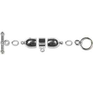 Kumihimo Finding Set 8MM (Silver-Plated) (1 set)