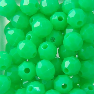 Lime - Faceted Opaque Plastic Beads (Choose Size) (Pack)