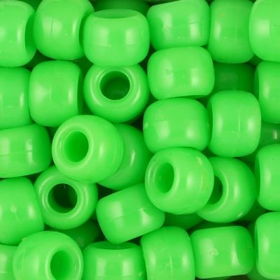 Pony Beads, 9x6mm, Opaque Lime (650 Pieces)