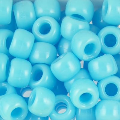 Pony Beads, 9x6mm, Opaque Light Blue (650 Pieces)