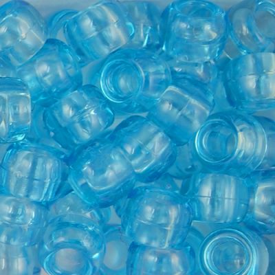 Pony Beads, 9x6mm, Transparent Light Blue (650 Pieces)
